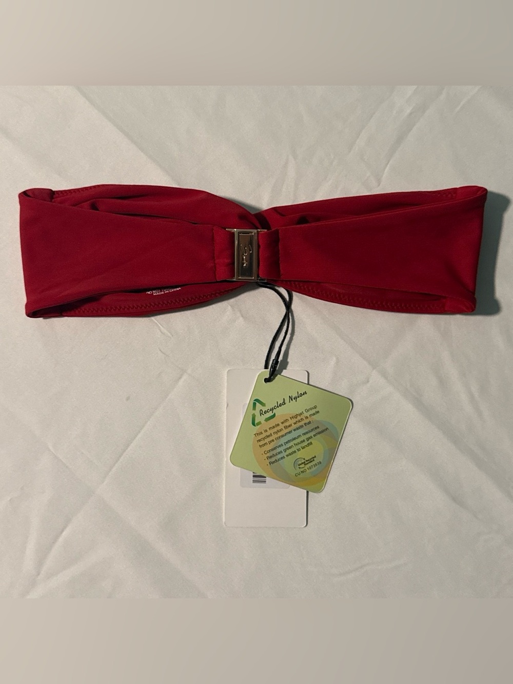 Bamba Twist Bandeau Bikini Top in Deep Red - Picture 2 of 4